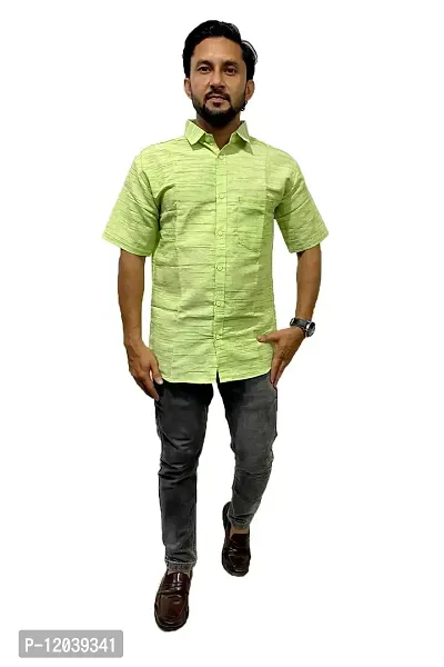 Khadi Cotton Shirt Jharna (X-Large, Mint Green)