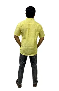 Khadi Cotton Shirt Jharna (Large, Yellow)-thumb1