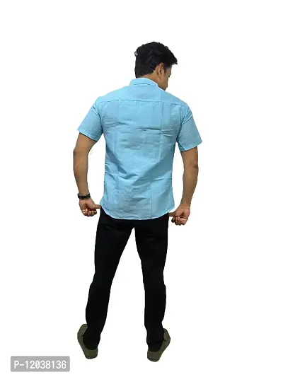 Plain_Khadi_Shirt (Medium, Blue)-thumb2