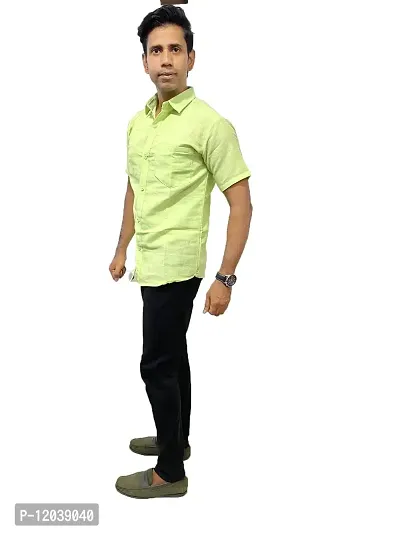 Plain_Khadi_Shirt (Large, Mint Green)-thumb3