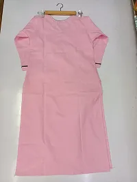 Khadi Kurti Trouser Set Khadi Material Kurta for Women | Straight Cut Kurti | Readymade Women's and Girls Casual Wear Kurta | Office wear (Large, Pink)-thumb3