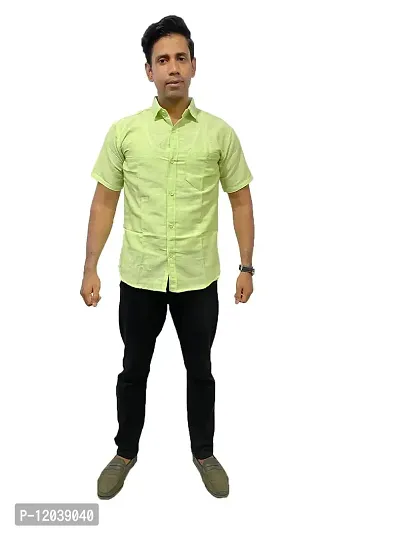 Plain_Khadi_Shirt (Large, Mint Green)-thumb0