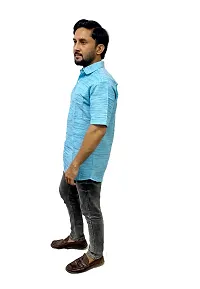 Khadi Cotton Shirt Jharna (X-Large, Blue)-thumb2