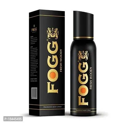 Fogg Black Series Fresh Woody, Perfume Body Spray For Men, Long Lasting  No Gas Deodorant, 120ml