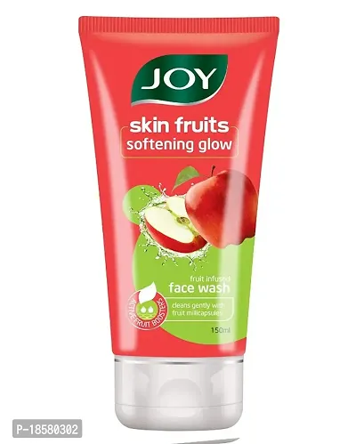 Joy Skin Fruits Softening Glow Face Wash| With Apple extracts  Active Fruit Boosters| Nourishes and Moisturises deeply | Apple Face Wash For Normal to Dry Skin |150 ml