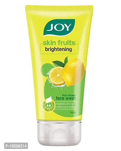 Joy Skin Fruits Lemon Brightening Face Wash, Oil Clear and Fruit Infused with Lemon Extracts  Active Fruit Boosters, Lemon Face Wash for Oily Skin, 100ml (