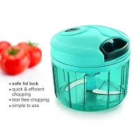 Blluex Multipurpose Plastic Vegetable Chopper Cutter 3 Blades for Effortlessly Chopping Vegetables, Onion Chopper and Fruits Chopper for Your Kitchen, (725 ml)-thumb1