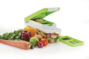 Blluex 14 in 1 Quick Dicer Vegetable  Fruit Grater  Slicer (6 Nos. Slicing  Grating Blades, 1 No 2 in 1 Peeler With Grater, Main Unit With Container, 1 Safety Holder, 2 Nos. 2i in 1 Dicing Blades)-thumb4