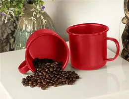 Red Enamel Military Stainless Steel Coffee Mug-thumb1