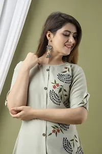 Stylish Floral Print Cotton Kurta-thumb3