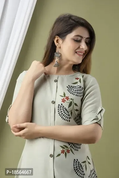 Stylish Floral Print Cotton Kurta-thumb4