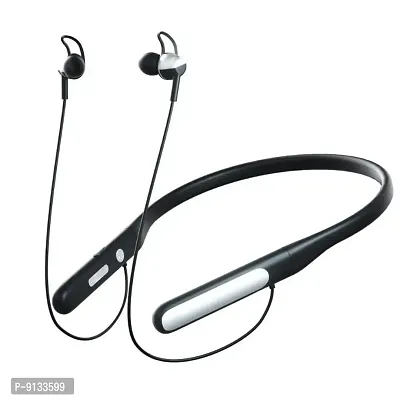 Zioxreg; Bumbles Wireless Bluetooth 5.0 Headset Neckband, 30Hrs PlayTime Fast Charging Flexible Earphones Magnetic Earpiece SD Card Slot Type Micro Port Dual Connectivity IPX4 Voice Assistant  Calls Mic
