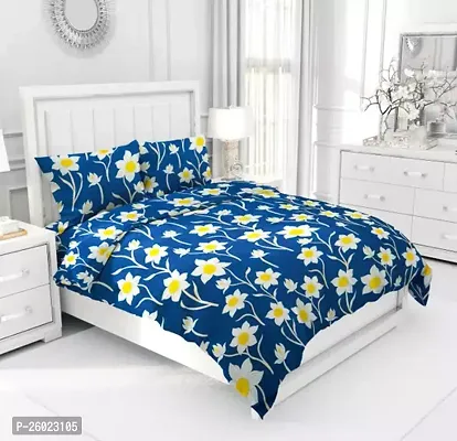 Glace Cotton Double Bedsheet With 2 Pillow Covers-thumb0