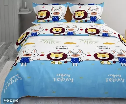 Glace Cotton Double Bedsheet With 2 Pillow Covers