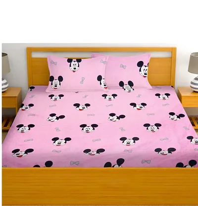 Printed Double Bedsheet with 2 Pillow Cover