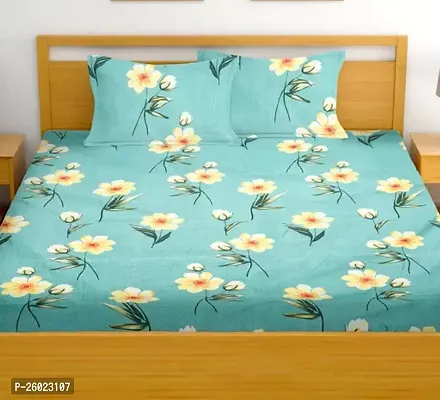 Glace Cotton Double Bedsheet With 2 Pillow Covers