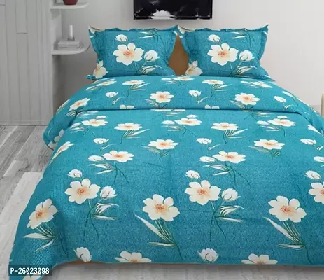 Glace Cotton Double Bedsheet With 2 Pillow Covers