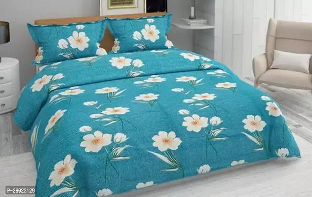 Glace Cotton Double Bedsheet With 2 Pillow Covers