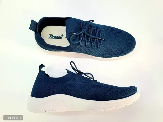 Stylish Blue Synthetic Self Design Shoes For Men