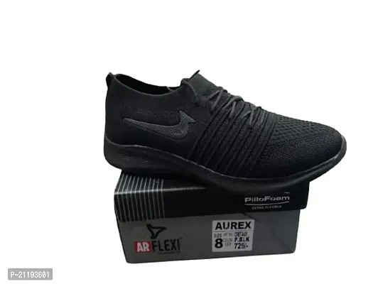 Stylish Black Synthetic Self Design Shoes For Men-thumb0