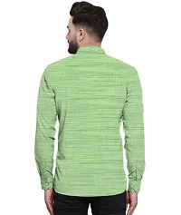 Reliable Green Cotton Blend Solid Long Sleeves Casual Shirts For Men-thumb1