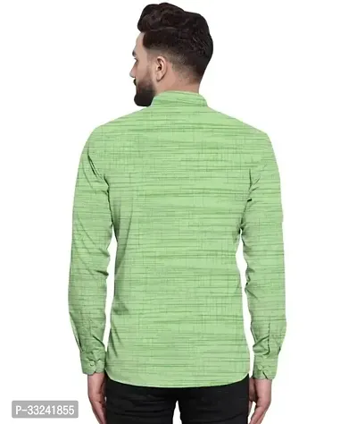 Reliable Green Cotton Blend Solid Long Sleeves Casual Shirts For Men-thumb2