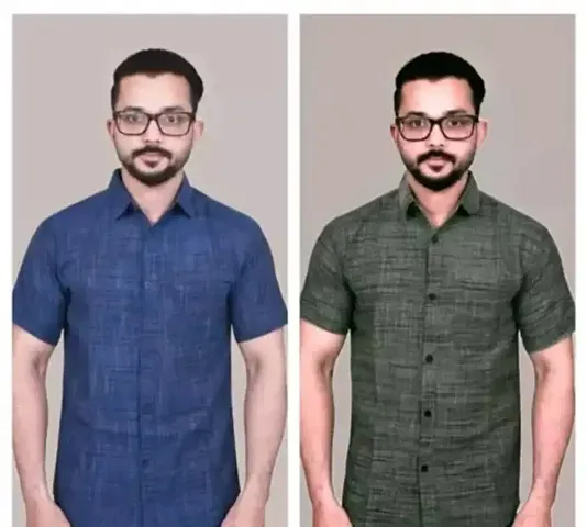 Stylish Khadi Casual Shirts For Men Pack Of 2