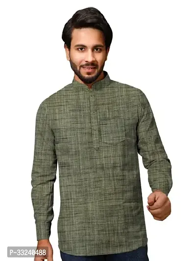 Stylish Khadi Cotton Short Kurta for Men-thumb0