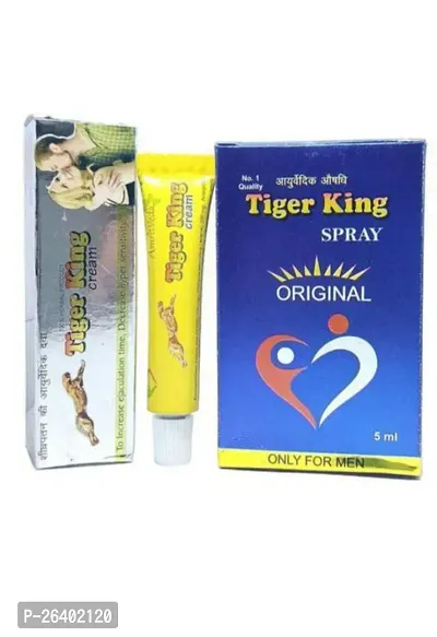 Ayurvedic Tiger King Massage Cream With spray 5g Each { Combo Pack }-thumb0