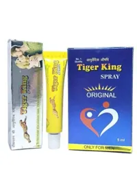 Ayurvedic Tiger King Massage Cream With spray 5g Each { Combo Pack }-thumb1