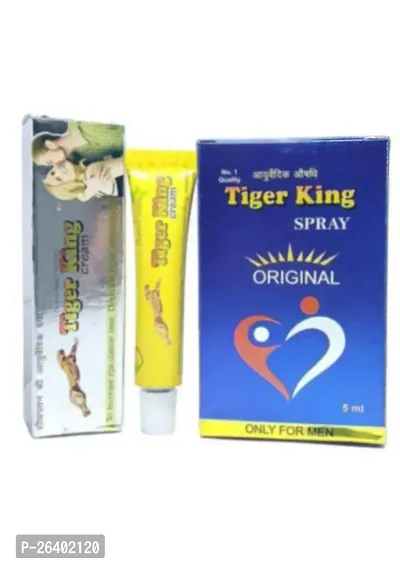 Ayurvedic Tiger King Massage Cream With spray 5g Each { Combo Pack }-thumb2