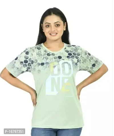 Stylish Fancy Cotton Blend Printed T-Shirts For Women