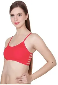 LILOMAA Women's Sports Lightly Padded Bra (Black, Red) (36) (LILOMAA-071(M)-P2-Black_RED-Free)-thumb2