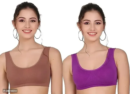 Stylish Fancy Nylon Non Padded Solid Bras For Women Pack Of 2