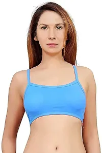 LILOMAA Women's T-Shirt Lightly Padded Bra (Light Blue, Orange) (36) 071(M)-P2-R Blue_Orange-Free-thumb4