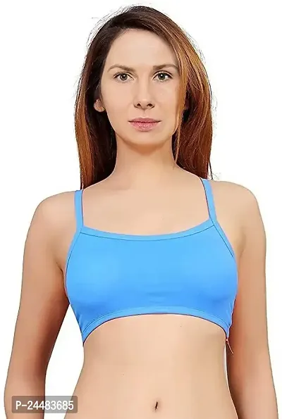 LILOMAA Women's T-Shirt Lightly Padded Bra (Light Blue, Orange) (36) 071(M)-P2-R Blue_Orange-Free-thumb5