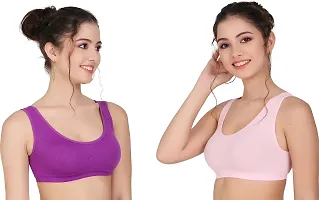 LILOMAA Women's Full Coverage Non Padded Bra (Multicolor) (36) Air b Pink parpal-thumb2