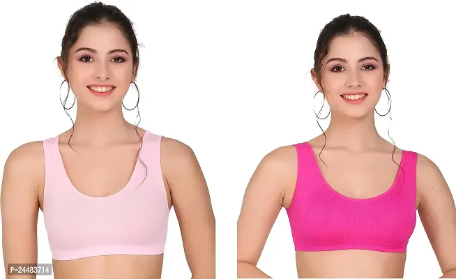 LILOMAA Women's Full Coverage Non Padded Bra (Pink) (36) Air br Pink Rani