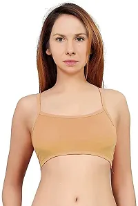 LILOMAA Women's T-Shirt Lightly Padded Bra (Light Blue, Orange) (36) 071(M)-P2-R Blue_Orange-Free-thumb3