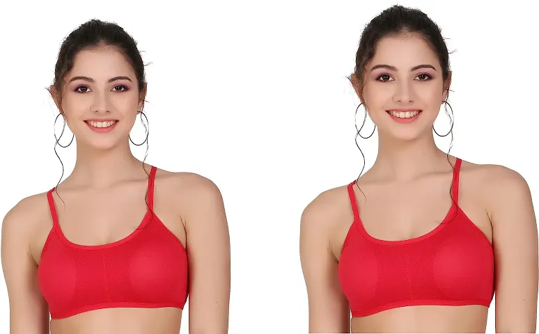 Stylish Fancy Blend Lightly Padded Solid Bras For Women Pack Of 2