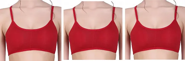 LILOMAA Women's Everyday Padded Bra Pack of 3 Women's Cage Bra Lightly Padded Bra (Maroon) (28) 071-P3-Maroon-M-thumb2