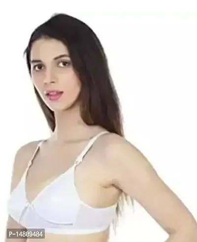 Stylish Cotton Blend Solid Bra For Women