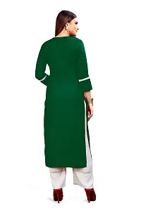 shifa fashion Women Self Design Rayon Blend Stylish Long Kurta (Small, Bottle Green)-thumb1