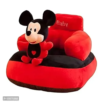 Mickey Mouse Shaped Baby , Cute, Huggable Soft Plush Cushion, Baby Sofa, Chair for Kids - Red, Black-thumb0