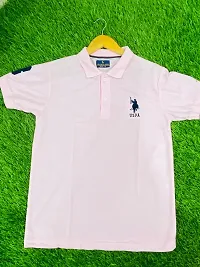 Pink Polycotton Polos For Men-thumb2