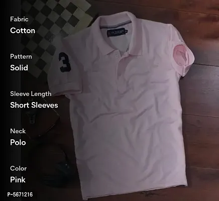 Pink Polycotton Polos For Men-thumb4