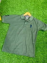Olive Polycotton Polos For Men-thumb3