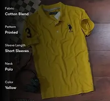 Yellow Polycotton Polos For Men-thumb2
