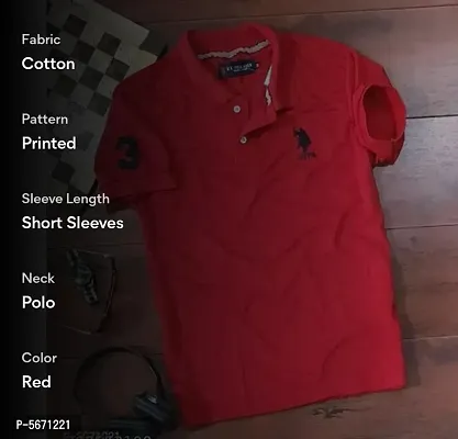 Red Polycotton Polos For Men-thumb3