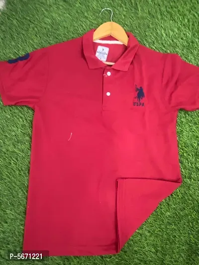 Red Polycotton Polos For Men-thumb4